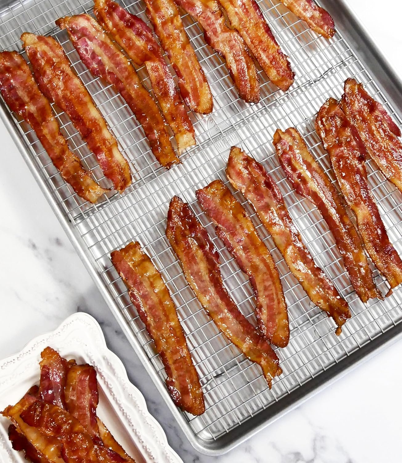 USA Pans USA Pan Bakeware Extra Large Sheet Baking Pan and Bakeable Nonstick Cooling Rack Set