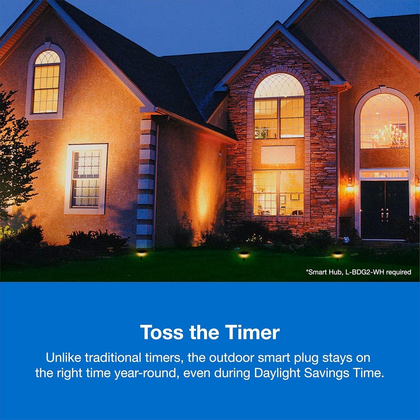 Lutron Outdoor Smart Plug For Caseta Smart Lighting, for Summer Lights, Patio Lights, Backyard Lights, Outdoor Lights, and Motors, 15A LED Fixtures & 1/2 HP Motors, PD-15OUT-BL, Black