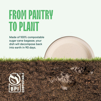 Paper Plates, Compostable Heavy Duty Disposable 10 Inch Dinner Plate - (125-Pack)- (PFAS-Free) - (BPI Certified)-Eco-Friendly, Biodegradable Bagasse Natural Brown 10"