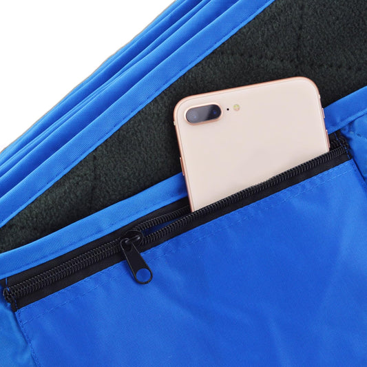 DOWN UNDER OUTDOORS Large Waterproof Windproof Extra Thick 350 GSM Quilted Fleece Stadium Blanket, Machine Washable Camping Picnic & Outdoor, Beach, Baseball,Dog, 82 x 55 (Blue)