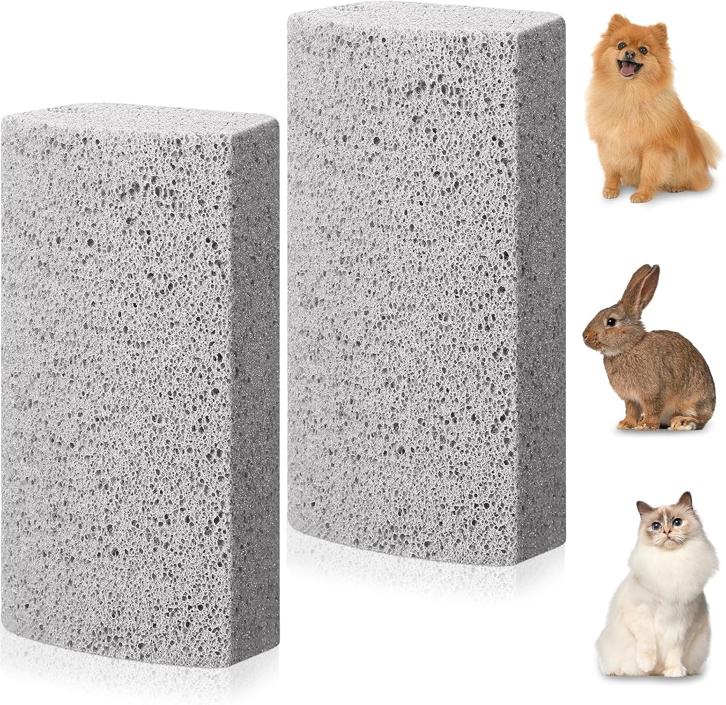 Pack of 2 Pumice Stone, pet Hair Remover, Pumice Stone, pet Hair Removal for pet Hair, Pumice Stone, Foot Care Tool, Callus Remover, Carpet, Dog Fur Removal Tool for Couch, Furniture, Bed Linen