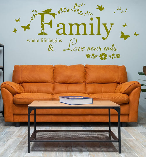 Blinggo Family Letter Quote Removable Vinyl Decal Art Mural Home Decor Wall Stickers