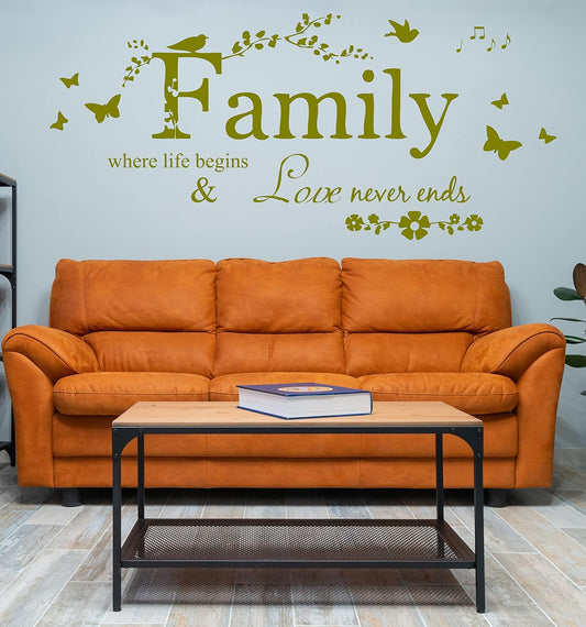 Blinggo Family Letter Quote Removable Vinyl Decal Art Mural Home Decor Wall Stickers