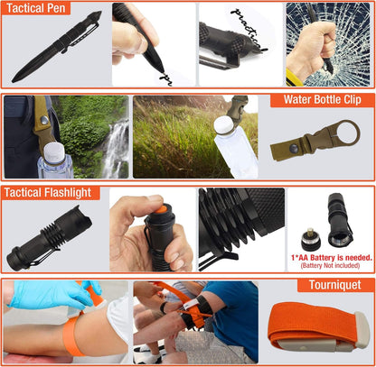 Survive Hero Survival Kit Military, for Teen Boys Gift Ideas, Stocking Stuffers for Teenage Boy, Mens Gift Set, EDC Tactical Gear Camping Gadgets for Men, Hiking, Hunting Accessories