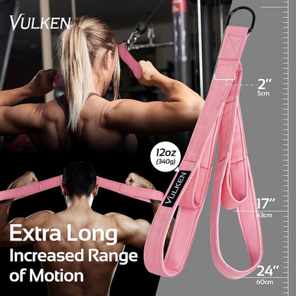 Vulken Tricep Rope Cable Attachment. 24 Inch & 17 Inch Two Lengths Built in One Pull Down Rope