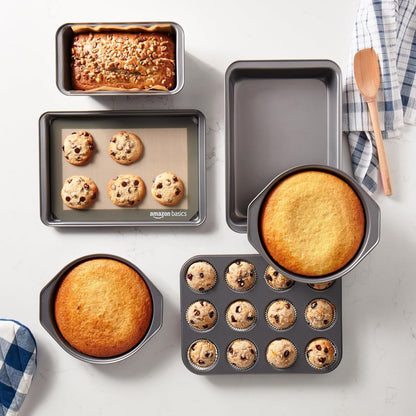 Amazon Basics 6 Piece Nonstick, Carbon Steel Oven Safe Bakeware Set 41.3 x 29.8 x 15.9 cm