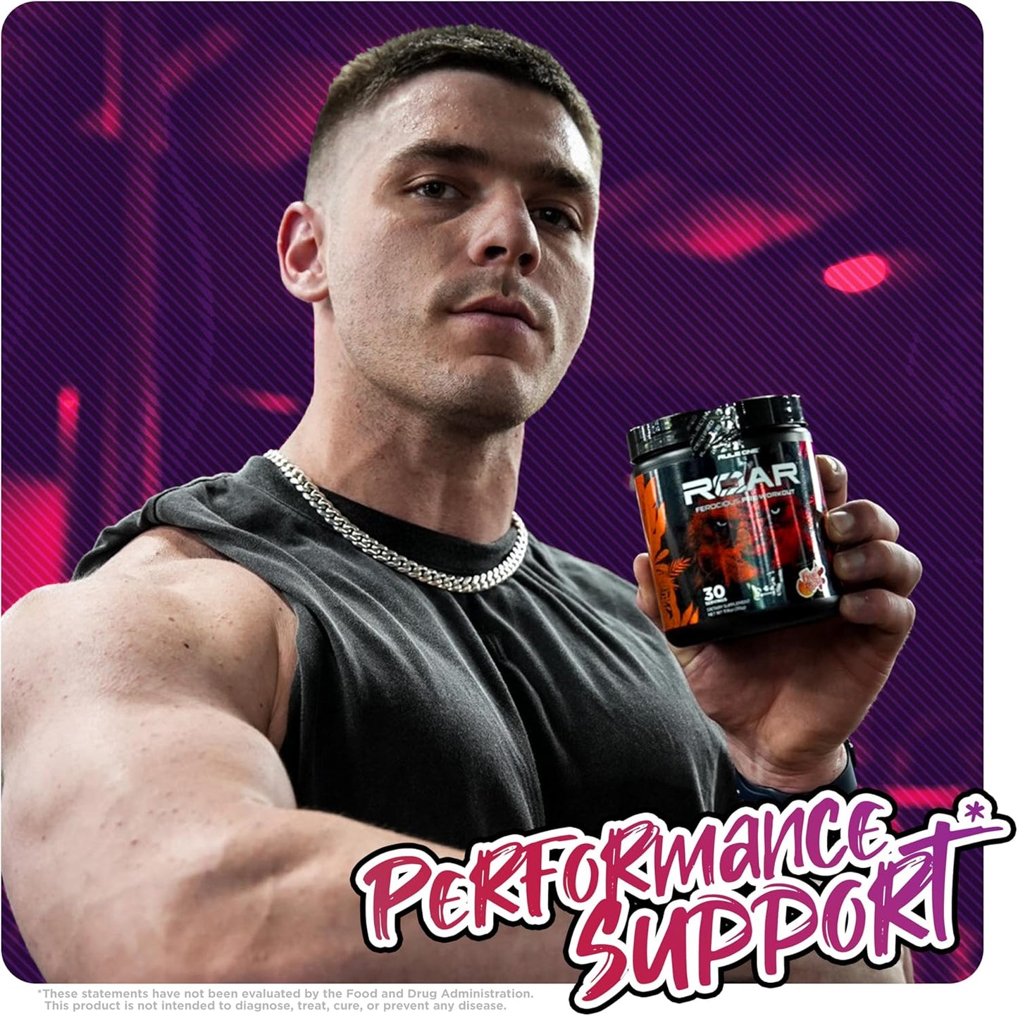 Rule1 R1 Roar Ferocious Pre-Workout Powder 285 g, Wild Grape (30 Servings)