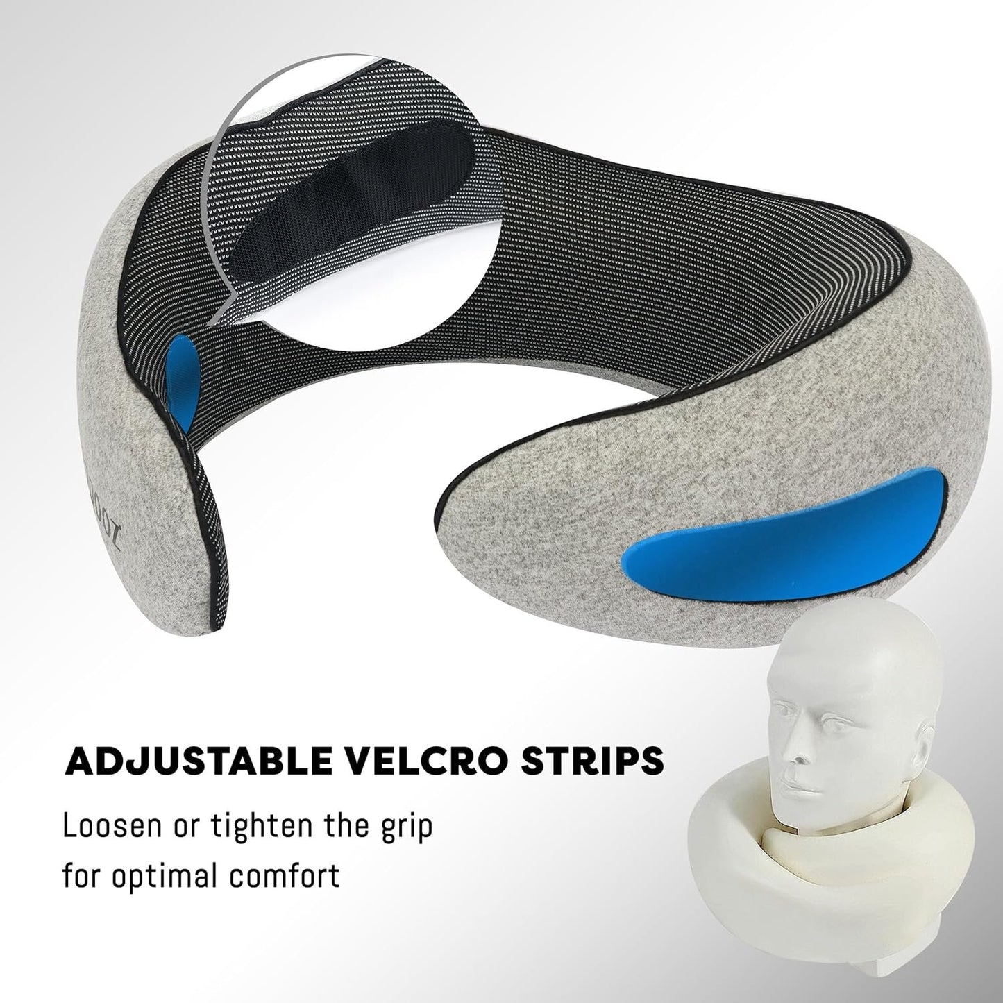 Vagooz Memory Foam Travel Neck Pillow Set, Portable Plane Pillow with Eye Mask and Foam Earplugs, Travel Accessories for Stress-Free Sleep & Relaxation