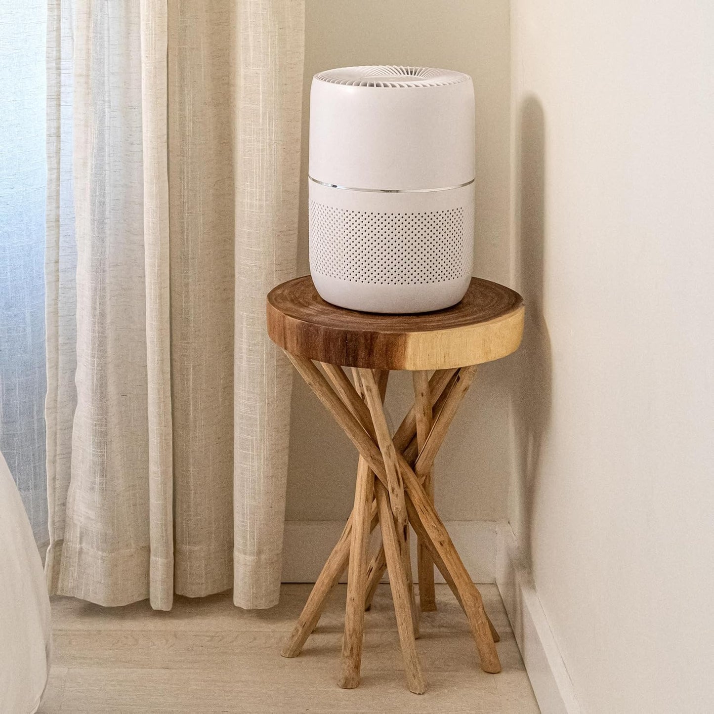 AIR2000A 3-Stage H13 Smart True HEPA Desk Air Purifier for Rooms up to 150 sq. ft. reduces Pet Odor, Smoke, White