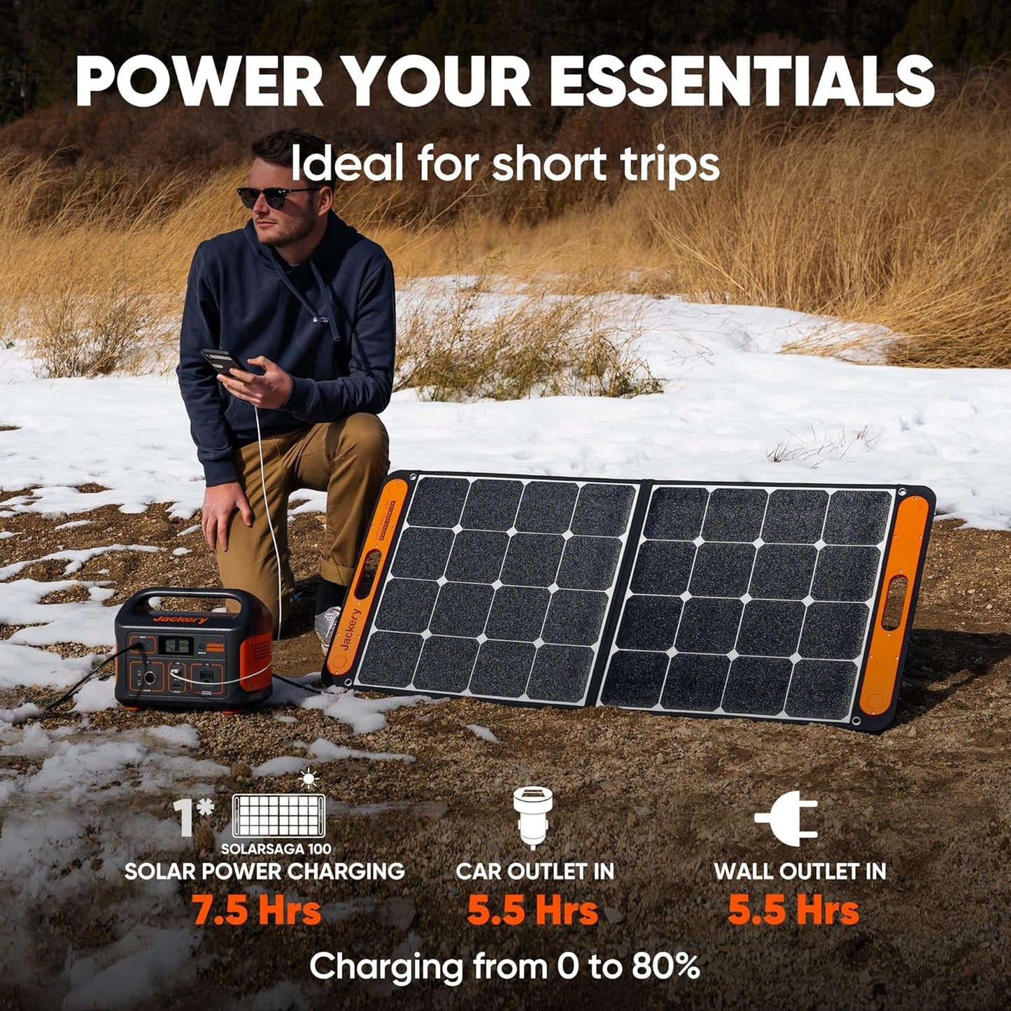Jackery Portable Power Station Explorer 500, 518Wh Outdoor Solar Generator Mobile Lithium Battery Pack with 110V/500W AC Outlet for Home Use, Emergency Backup,Road Trip Camping (Solar Panel Optional)…