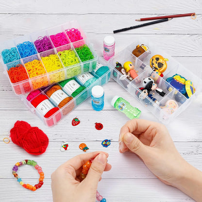 INSCRAFT 7 Layers Stackable Storage Container, 70 Adjustable Compartments (White) Perfect for Art Crafts, Jewelry Supplies, Mini Case & Letter Sticker Included