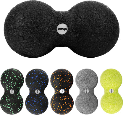 FIZYO Double EPP Massage Ball 16x8cm - Muscle Massager for Back, Neck, Foot and Trigger Point for Physical Therapy, Yoga, CrossFit, Pilates, Recovery and Rehabilitation (Black)