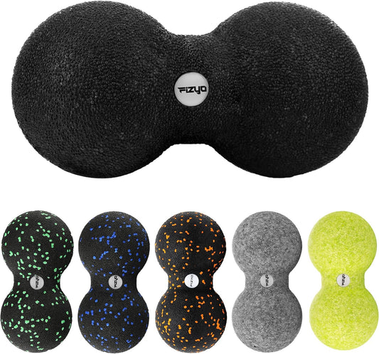 FIZYO Double EPP Massage Ball 16x8cm - Muscle Massager for Back, Neck, Foot and Trigger Point for Physical Therapy, Yoga, CrossFit, Pilates, Recovery and Rehabilitation (Black)