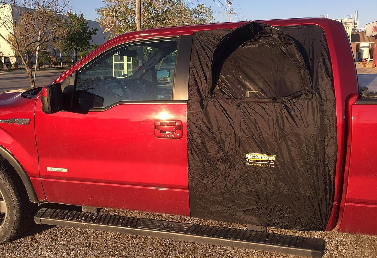 Roadie- The OVERNIGHTER™ SUV Window Tent with Bug Screen and Retractable Awning. Great for Camping in an SUV. (Patented)