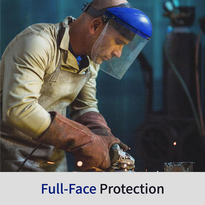Blue Eagle BLUE EAGLE Full Face Impact Resistant Safety Faceshield (B1BL+FC48) | Clear | Extrusion-Grade Polycarbonate Visor | 1 Set + Replacement Visor
