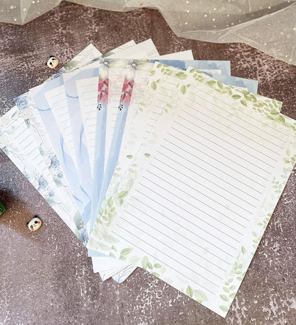 IMagicoo 52 Lined Writing Stationery Paper, Beautiful Designs for Writing Letter, Notes, Invitations, Craft, 4 Different Style (11.7 x 8.26")