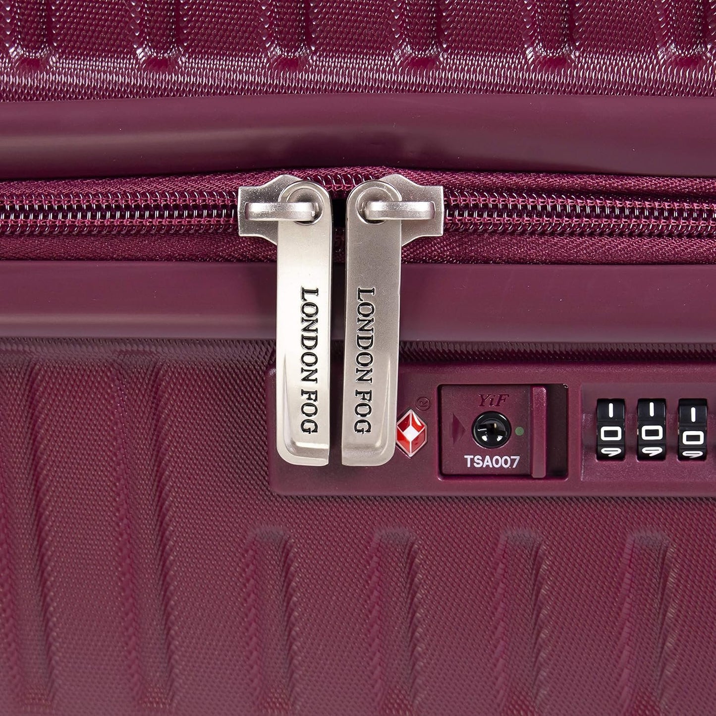 london Fog ABS Hard Case - 8 Wheel Spinner Travel Luggage | Telescopic Drag Handle | TSA Security Locks LFL005, Tuscan Red, Suitcase