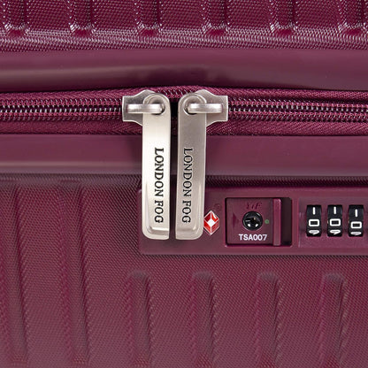 london Fog ABS Hard Case - 8 Wheel Spinner Travel Luggage | Telescopic Drag Handle | TSA Security Locks LFL005, Tuscan Red, Suitcase