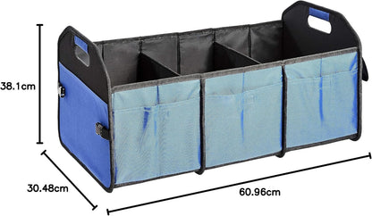 Amazon Basics Collapsible Portable Multi-Compartment Heavy Duty Cargo Trunk Organizer - Blue