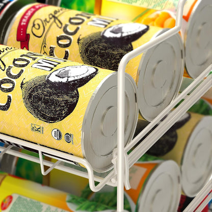 Deco Brothers Stackable Can Rack Organizer for Kitchen and Pantry, Holds Up to 36 Cans, White