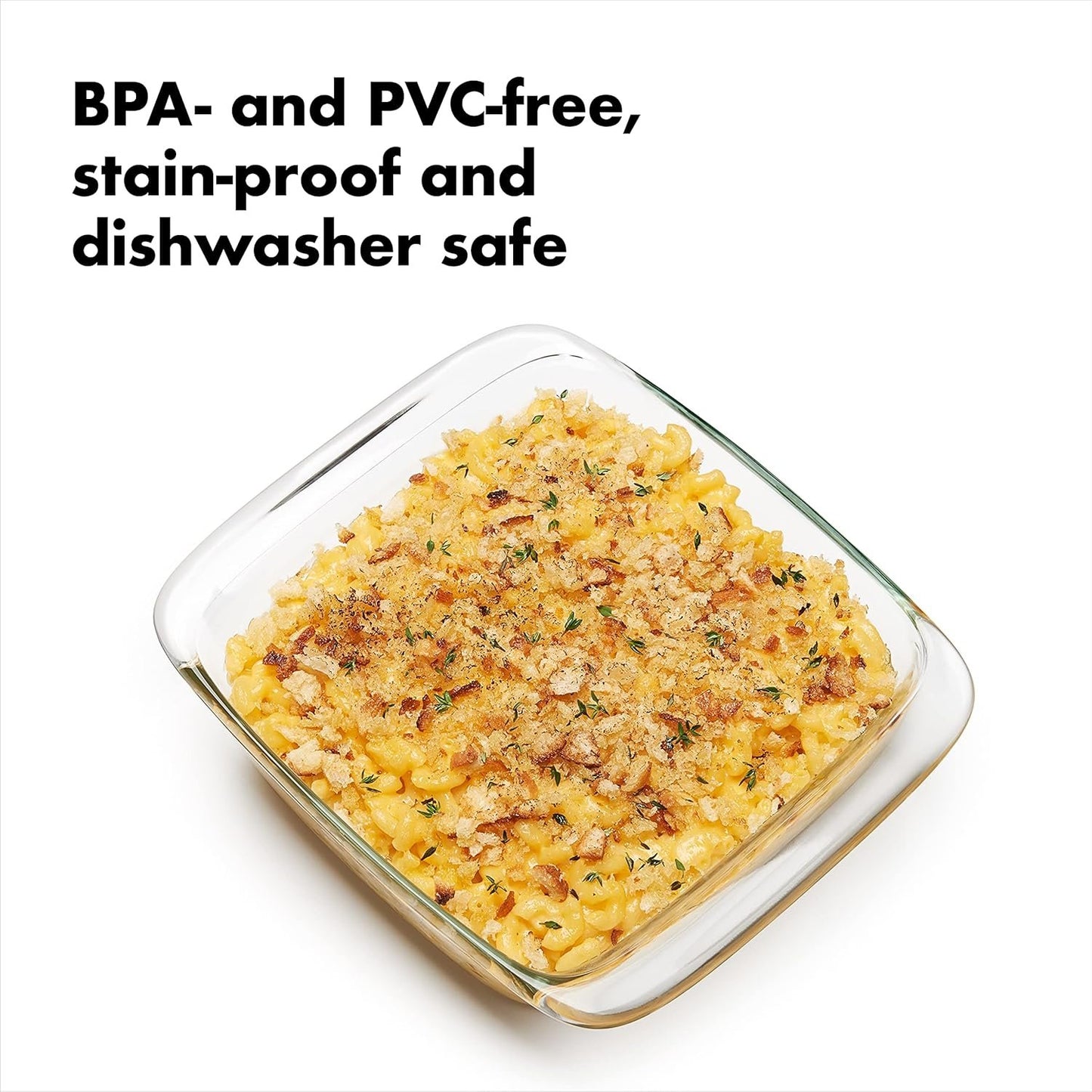 OXO Good Grips Freezer-to-Oven Safe Glass Baking Dish with Lid, 8x8, Clear