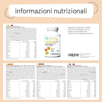 Complete Multivitamin with Minerals (lasts 1 year and 4 months) 500 Super Absorbent Tablets Thanks to the Advanced Micronization Process, Maximum Dosage of Vitamins, Useful for the Whole Family.