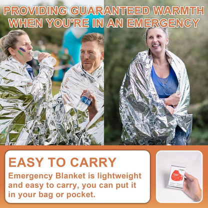 Oture Emergency Space Blankets, 6 Pack Survival Thermal Blanket, Mylar Thermal Survival Blankets Emergency Foil Blanket for Keeping Body Warm,Ourdoor, Hiking, Camping Gear, Travelling