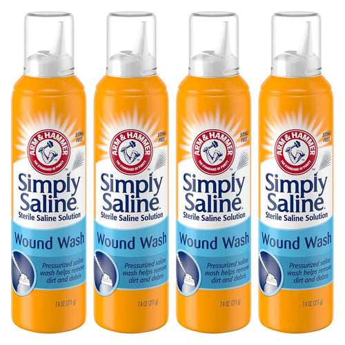 Arm & Hammer Simply Saline Wound Wash 7.4 Ounce - 4 Pack