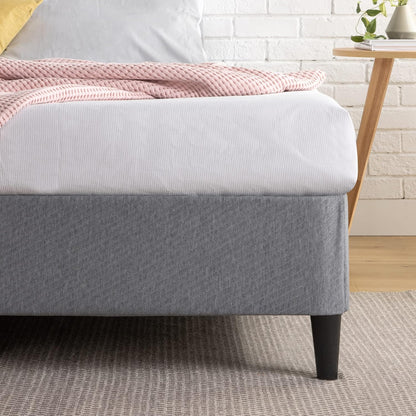 Single Bed Frame, Zinus Upholstery Bed Base Ensemble, Dark Grey