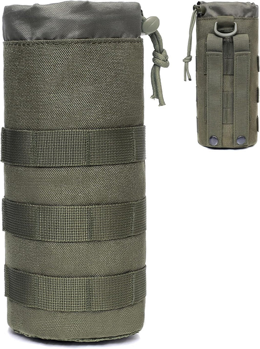 Azarxis Water Bottles Pouch Bag Tactical Molle Military Drawstring Water Bottle Holder Mesh Hydration Carrier Attachment Travel Outdoor Sports Gear