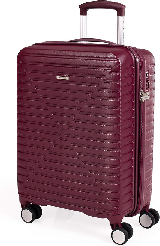 london Fog ABS Hard Case - 8 Wheel Spinner Travel Luggage | Telescopic Drag Handle | TSA Security Locks LFL005, Tuscan Red, Suitcase