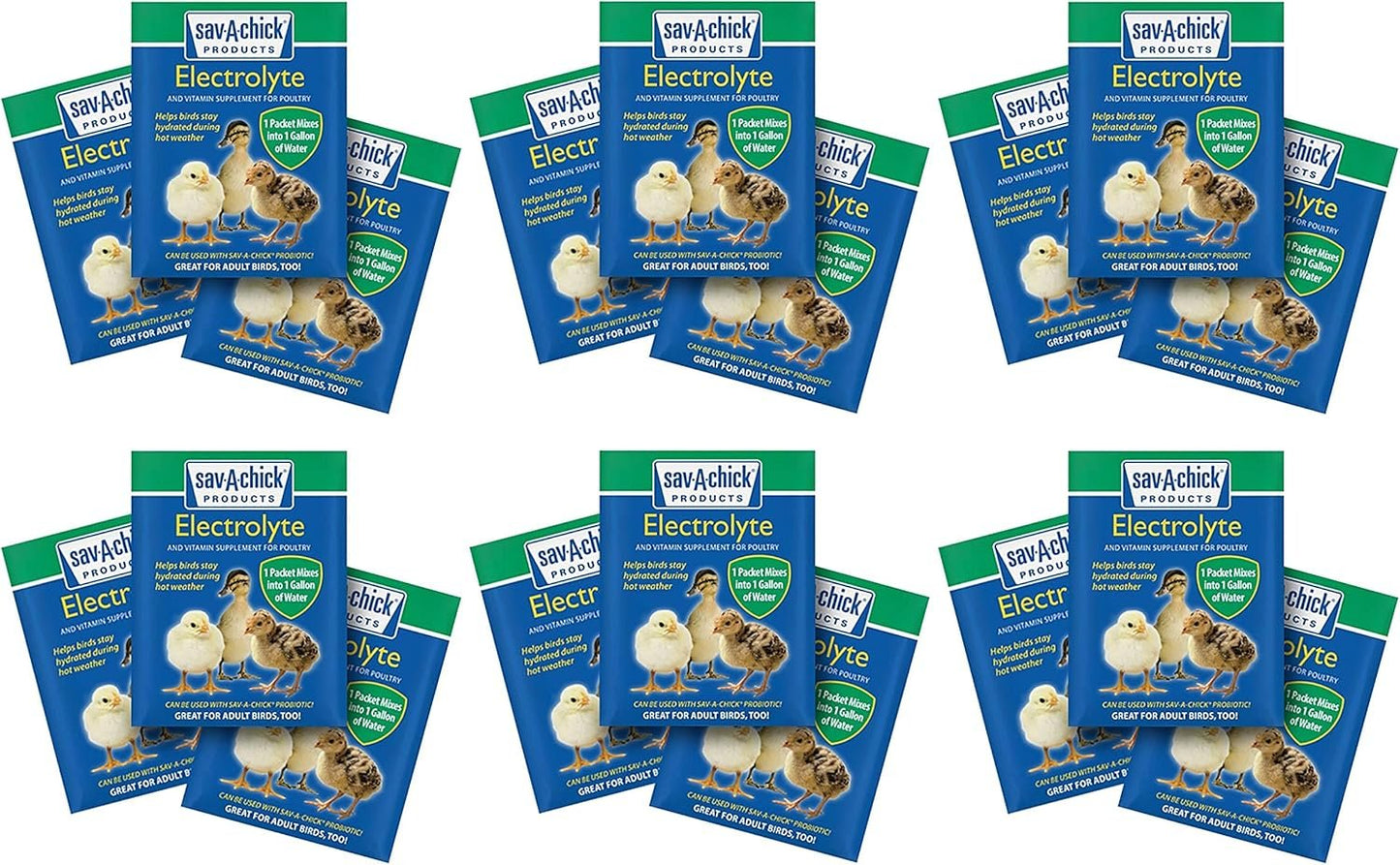 (6 Pack) Sav-A-Chick Electrolyte and Vitamin Supplement 3 Count .25 oz Packets