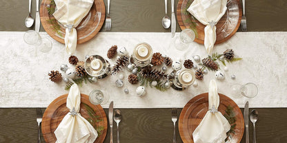 DII Velvet Collection Tabletop, Table Runner, 14x72, Cream