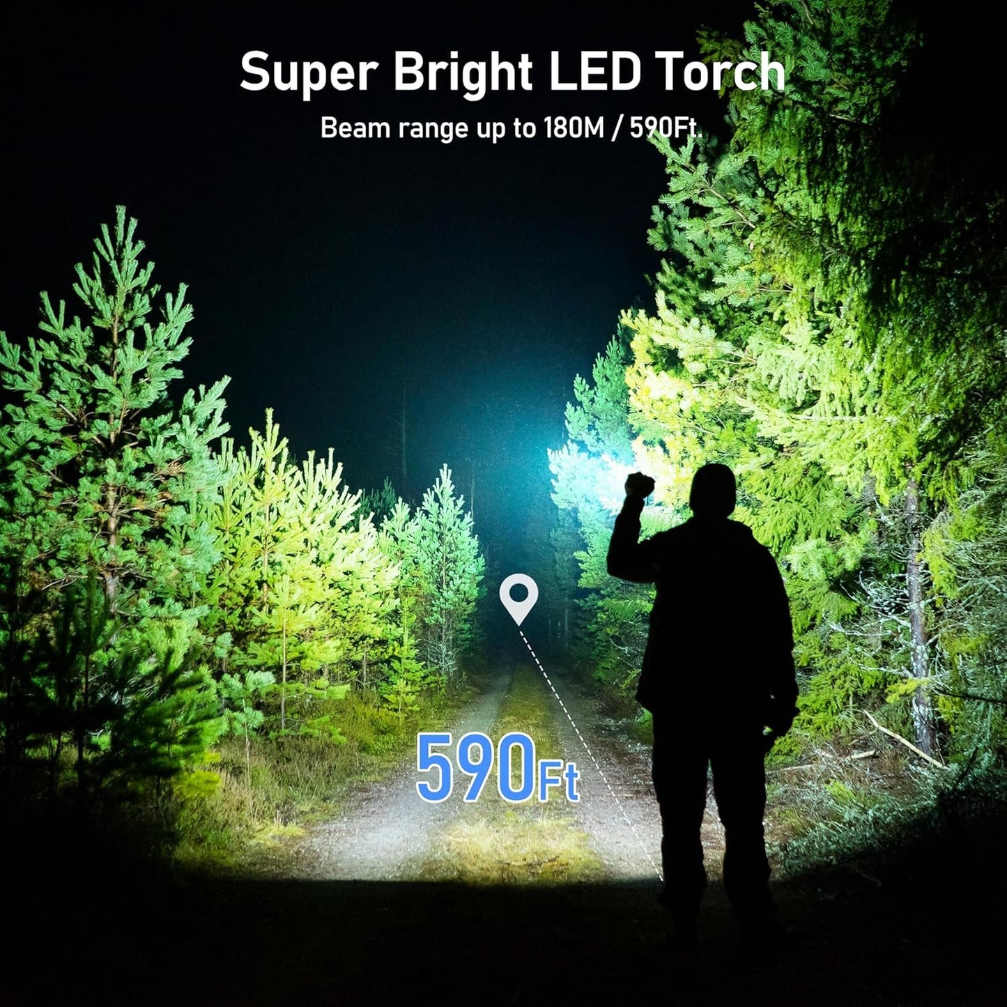 Blukar LED Flashlight Rechargeable, Super Bright Small Handheld Flashlights- Zoomable, Adjustable Brightness, Long Lasting Flash Light, Waterproof Pocket Size Torch Light for Emergency Camping Hiking