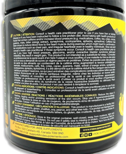 iRide Supplements - Pre Workout Creatine Monohydrate Powder + 200mg Caffeine, Lemonade - Enhanced Athlete Supplements - Sugar Free Energy Supplement for Men & Women -30 Servings