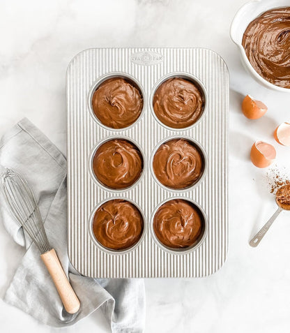 USA Pans Bakeware Toaster Oven Muffin Pan, 6 Well, Nonstick & Quick Release Coating, 11 x 9 x 1-1/2"