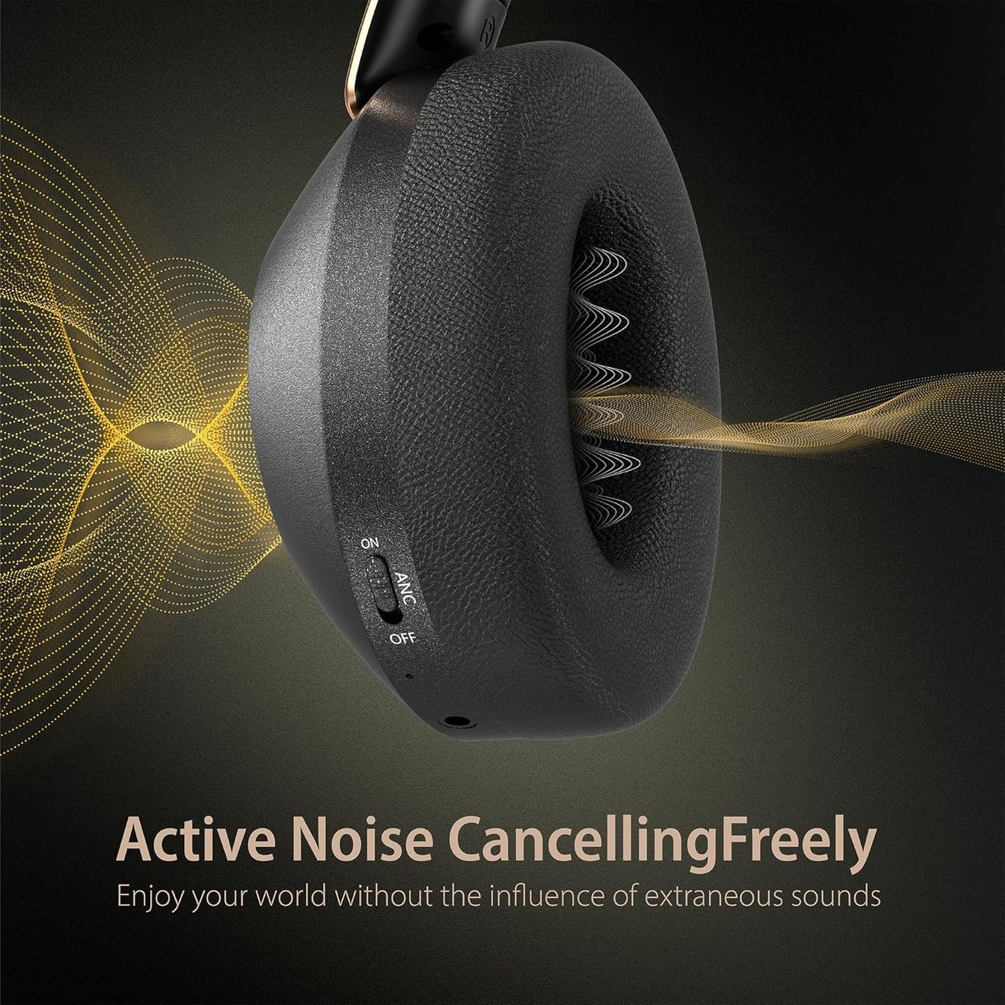 Active Noise Cancelling Headphones, 100H Playtime Headphones Bluetooth Wireless, Bluetooth Headphone Over Ear with Built-in Mic, Wireless Headphone for Travel, Home, Office, Call, Music, Meeting