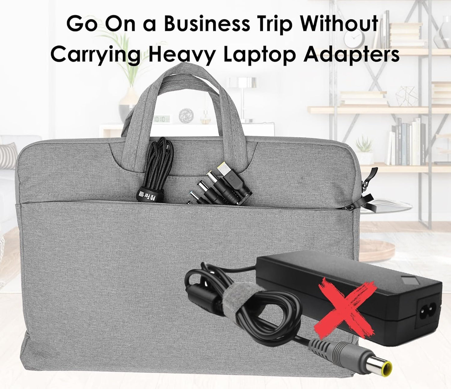 USB C to DC Adapters 10PCS Power Plug Kit, Universal Charger Supply 100W PD Power Cable & 5.5x2.1mm Round Barrel Jack for Sony Toshiba Samsung Acer Asus Lenovo Dell HP Laptop Charging Connector Tips