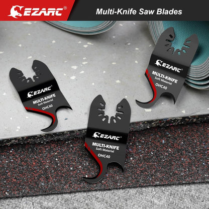 EZARC Oscillating Multi Tool Hook Knife Blade, 3PCS Multitool Saw Blades for Cutting Soft Materials Roofing Shingles, PVC Carpet and Cardboard