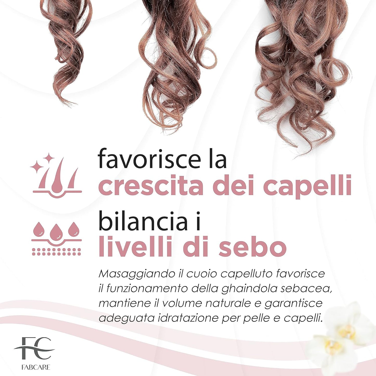 FABCARE Scalp Massager Silicone with Wheat Stems for Dry and Wet Hair, Stimulates Growth, Promotes Circulation and Supports the Wellness of Scalp (Pink)