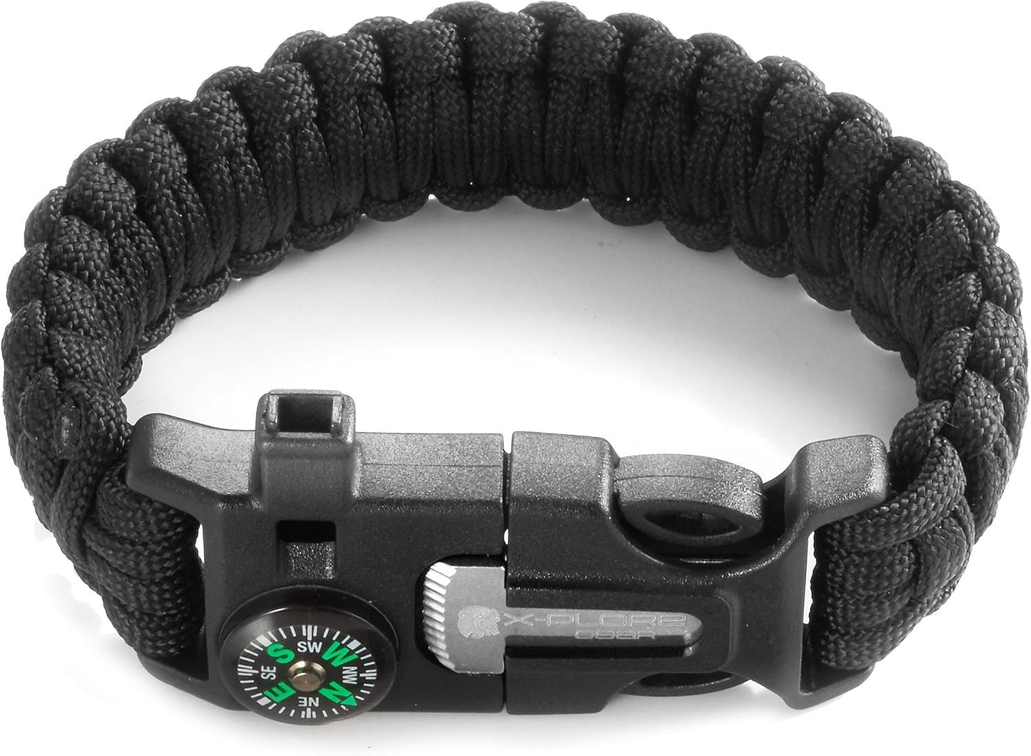 X-Plore Gear Emergency Paracord Bracelets | Set Of 2| The ULTIMATE Tactical Survival Gear| Flint Fire Starter, Whistle, Compass & Scraper/Knife| BEST Wilderness Survival-Kit For Camping/Fishing & More