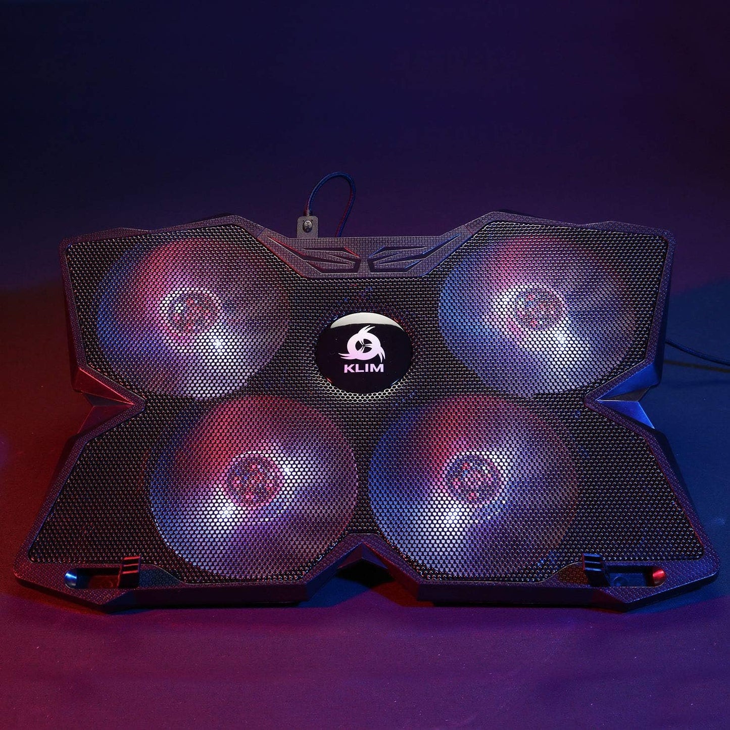 KLIM Wind Laptop Cooling Pad - More Than 500 000 Units Sold - New Version - The Most Powerful Rapid Action Cooling Fan - Laptop Stand with 4 Cooling Fans at 1200 RPM - USB Fan - PS5 PS4 - White