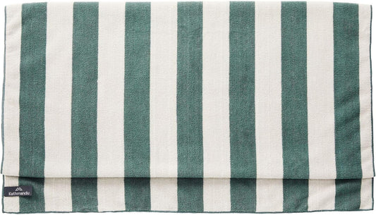 Kathmandu Microfibre Extra Large Compact Lightweight Quick Drying Soft Towel Unisex Silver Grey/Dark Spruce Stripe XL