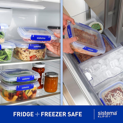 Sistema KLIP IT PLUS Food Storage Containers | 520 ml | 3 Piece Airtight Sandwich Containers Set | Leak-Proof Seal | Easy Locking Clips | BPA-Free