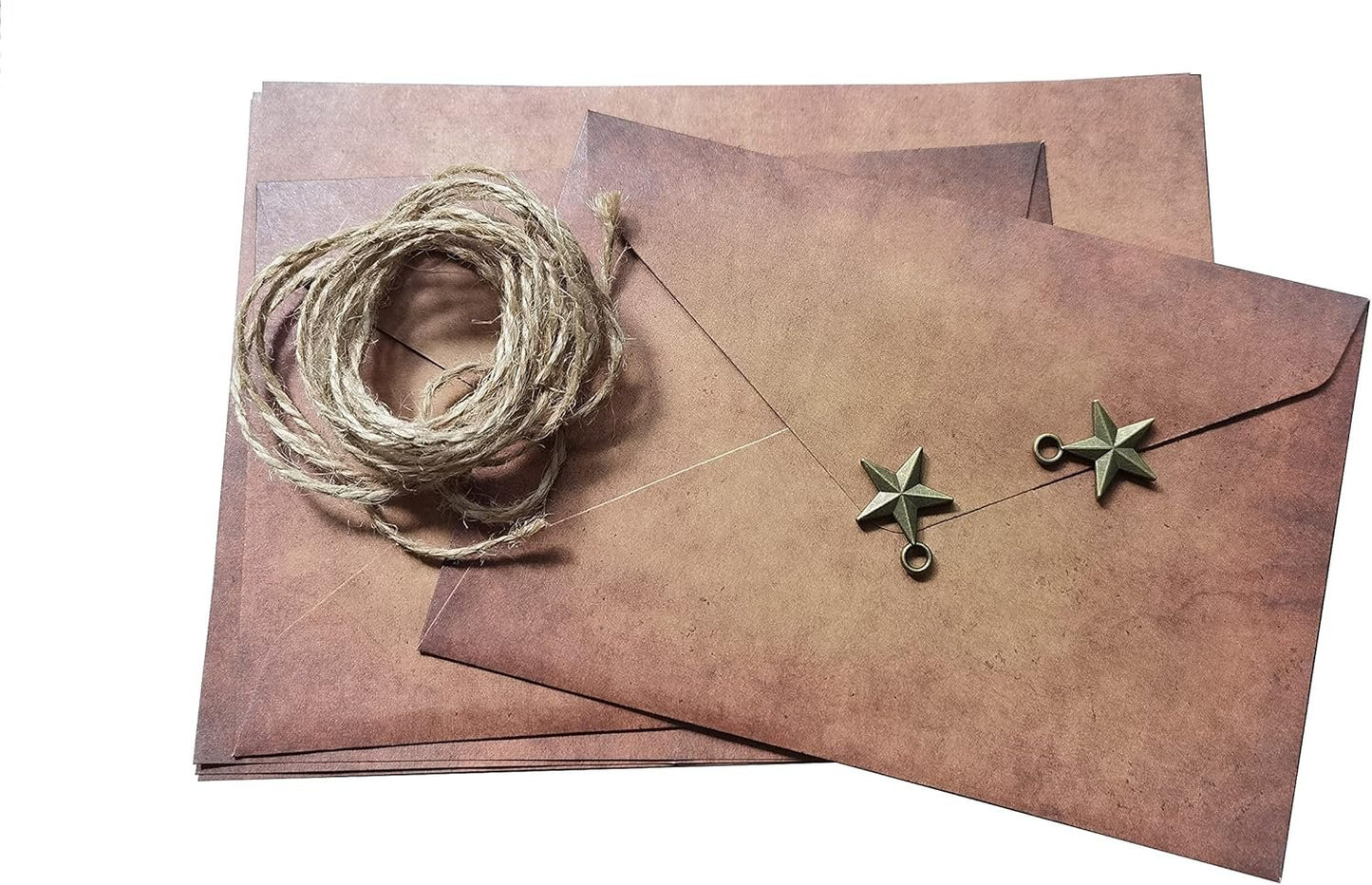 Mililanyo Vintage Paper and Envelopes - 24 Sheets of Antique Looking Papers & 12 Antique Style Envelopes -Classic Aged 6 Unique Design Printing Vintage Writing Paper