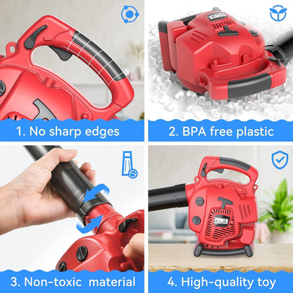 Bubble Leaf Blower - Toy Choi's Pretend Play Series 2 In 1 Kids Bubble Gun with Gardening Tool Set, Toy Leaf Blower Kit Outdoor Play Toys, Bubble Machine Gardening Kids Tool Set for Boys Girls Age 3 4 5+