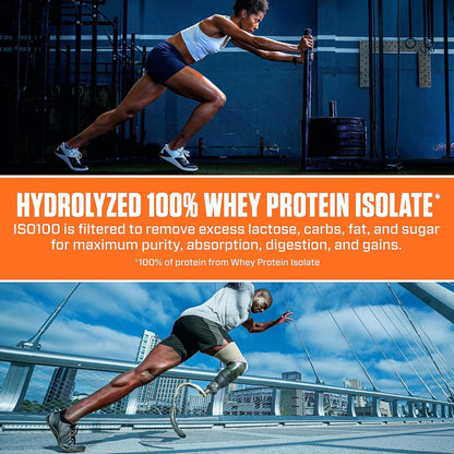 Dymatize ISO100 Hydrolyzed Protein Powder in Dunkin' Mocha Latte Flavor, 100% Whey Isolate Protein, 25g Protein, 95mg Caffeine, 5.5g BCAAs, Gluten Free, Fast Absorbing, Easy Digesting, 20 Servings