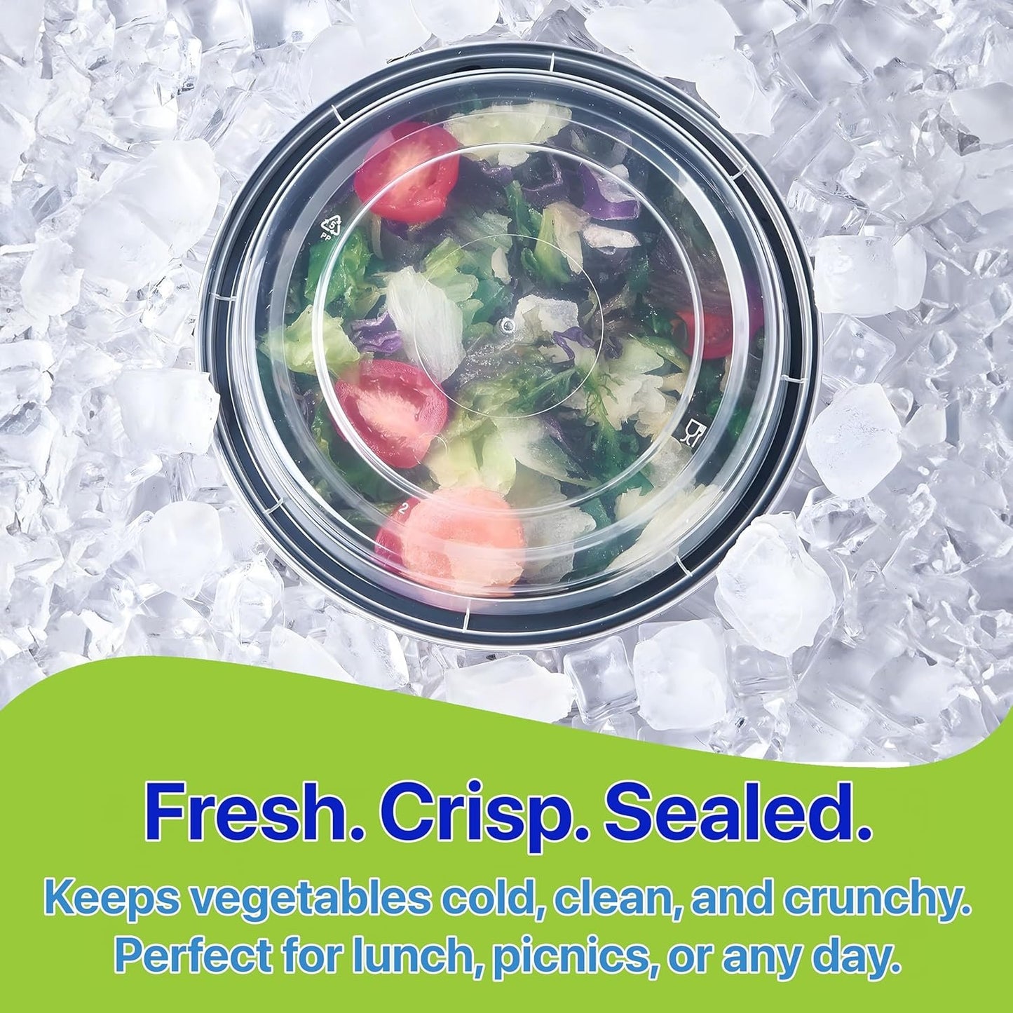 Pokanic Meal Prep Containers Round [10 Set] x [32 oz] with Lids, 1 compartment, Stackable, Reusable, Leakproof, Food Safe, Microwave, Freezer & Dishwasher Safe for Food Prep Storage (10 Set, 32 oz)