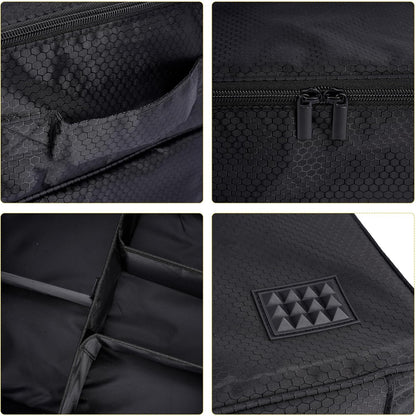 2 Layer Trunk Organizer, Waterproof Golf Locker With Separate Ventilated Compartment for 2 Pair Shoes, Durable Storage for Balls, Tees, Clothes, Gloves, Accessories, Golf Gifts