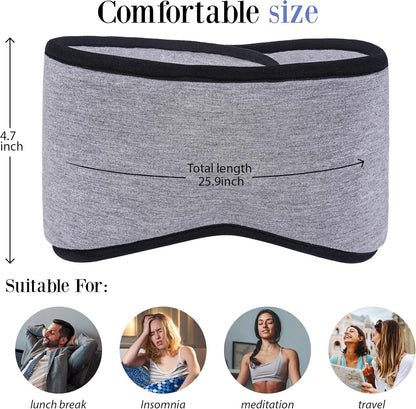 FRESHME Cooling Sleeping Mask with Ear Cover - Soft Cotton Adjustable Cold Eye Sleep Mask with Earmuffs Reduce Noise for Women Men Travel Yoga Nap Shift Work, Gift Box